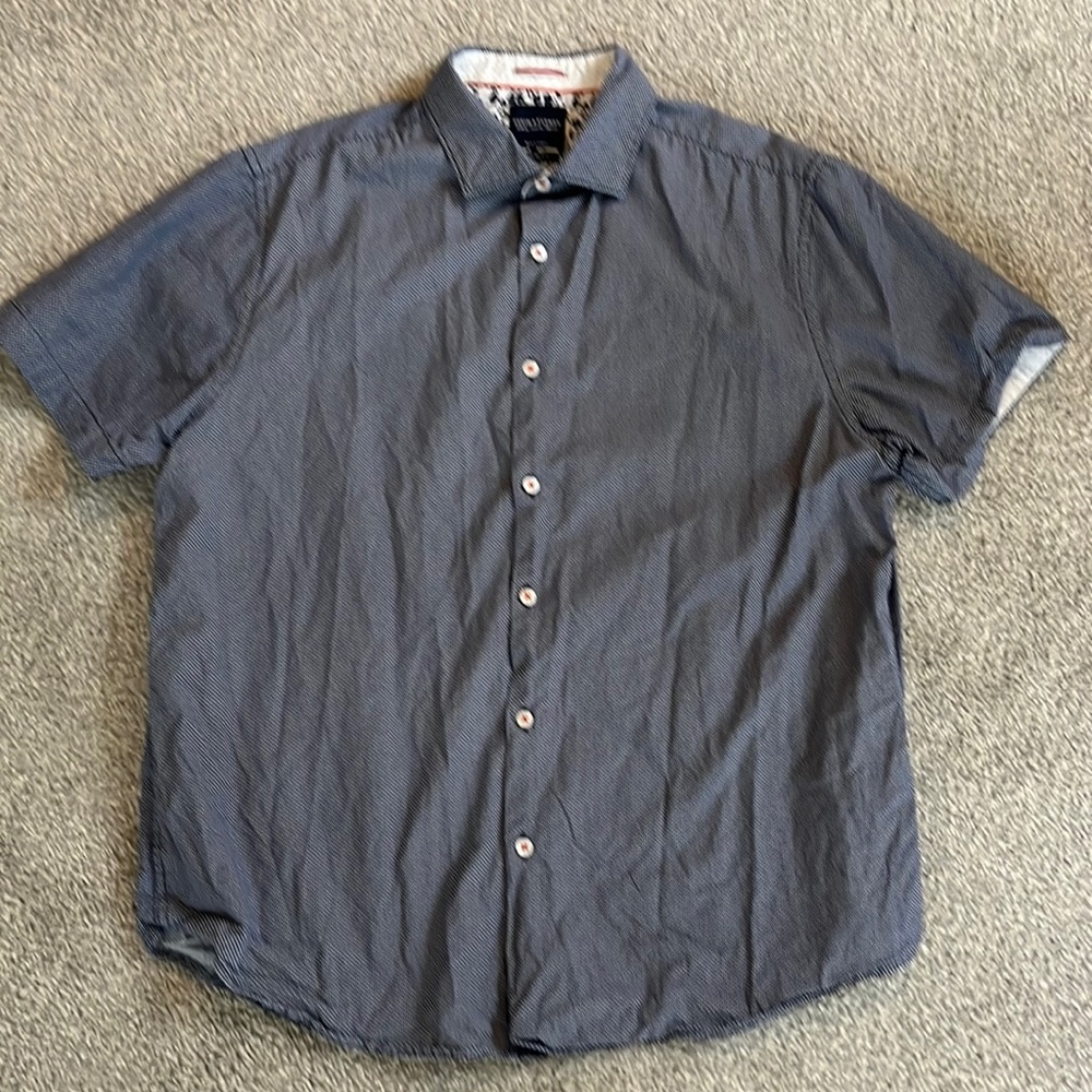 Denim & Flower Short Sleeve Button Down Shirt